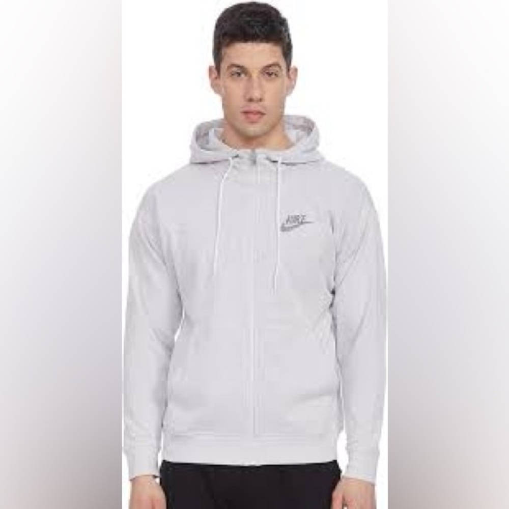 Nike Light Gray Full-Zip Hooded Jacket